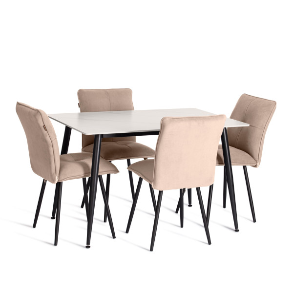 Стул обеденный Sweet LT, флок , бежевый/черный, 7, 50х55х93 фото № 8