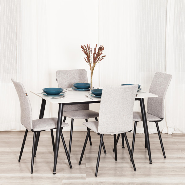 Стул обеденный La Rousse NEW, ткань рогожка, серый/черный, 3M 16/2, 45x55x93 см фото № 16