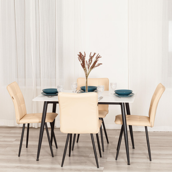 Стул обеденный Bari LT, экокожа, бежевая, 41х55х89 см фото № 11