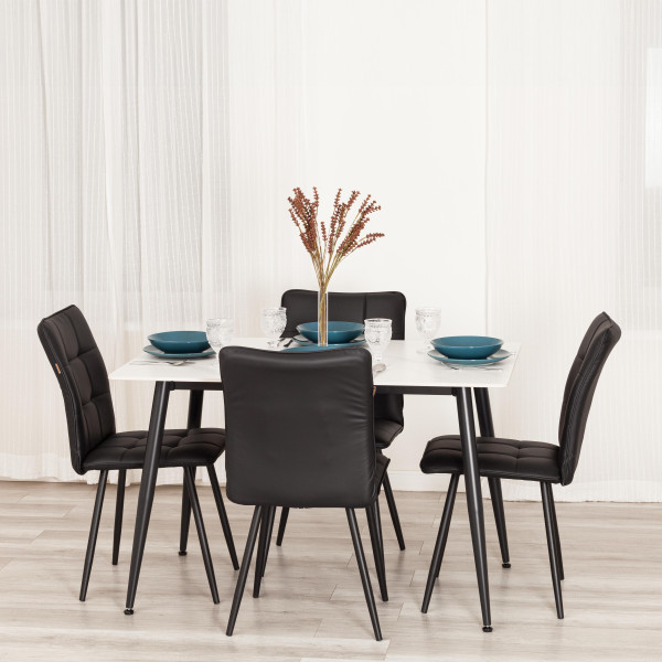 Стул обеденный Bari LT, экокожа, черная, 41х55х89 см фото № 11