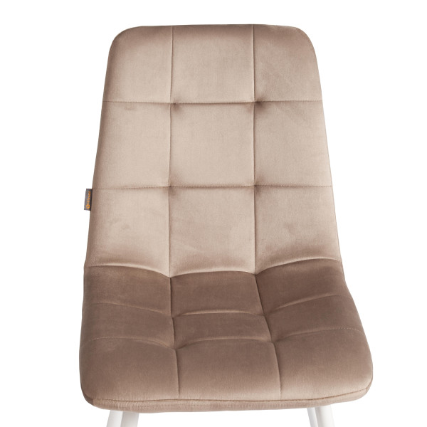 Стул CHILLY (mod. JSC-220) Велюр/металл , 44,5х52,5х88 см, Beige (бежевый) HLR8 / белый фото № 6