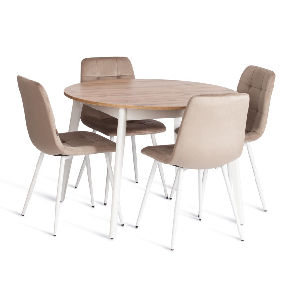 Стул CHILLY (mod. JSC-220) Велюр/металл , 44,5х52,5х88 см, Beige (бежевый) HLR8 / белый фото № 10