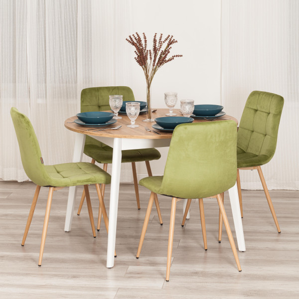 Стул CHILLY (mod. JSC-220) Велюр/металл , 44,5х52,5х88 см, Green (зеленый) HLR54 / натуральный фото № 11