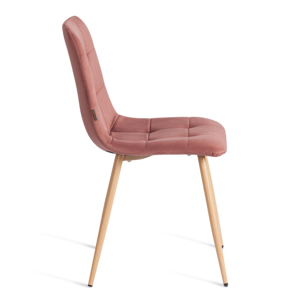 Стул CHILLY (mod. JSC-220) Велюр/металл , 44,5х52,5х88 см, Coral (коралловый) HLR44 / натуральный фото № 2