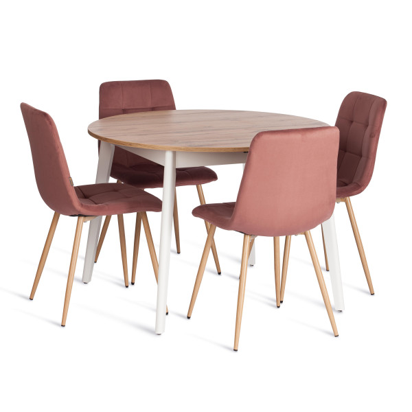 Стул CHILLY (mod. JSC-220) Велюр/металл , 44,5х52,5х88 см, Coral (коралловый) HLR44 / натуральный фото № 10