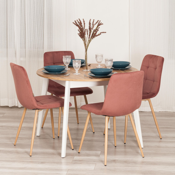 Стул CHILLY (mod. JSC-220) Велюр/металл , 44,5х52,5х88 см, Coral (коралловый) HLR44 / натуральный фото № 11