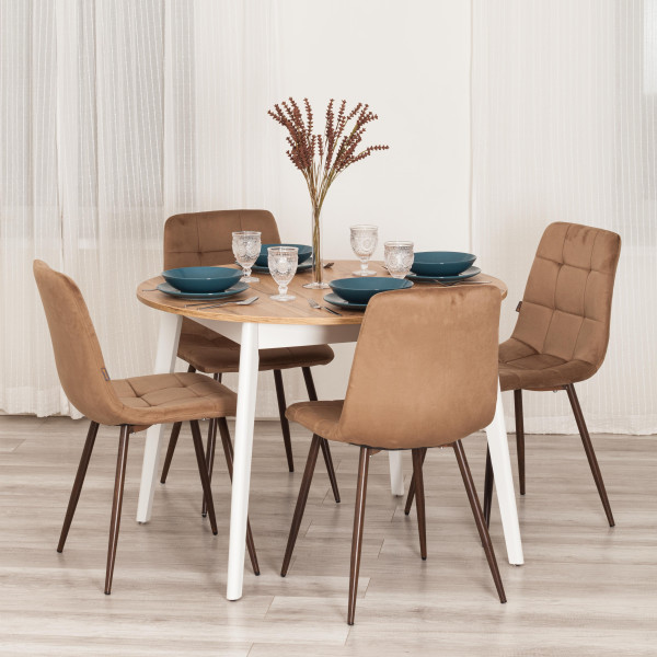 Стул CHILLY (mod. JSC-220) Велюр/металл , 44,5х52,5х88 см, Brown (коричневый) HLR11 / орех фото № 11