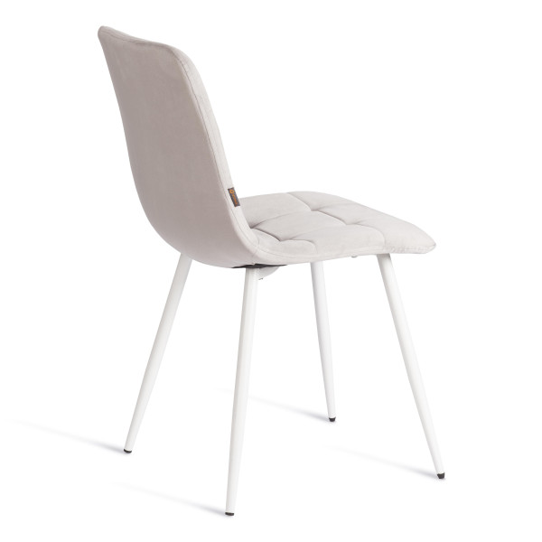 Стул CHILLY (mod. JSC-220) Велюр/металл , 44,5х52,5х88 см, Light grey (светло-серый) HLR14 / белый фото № 3