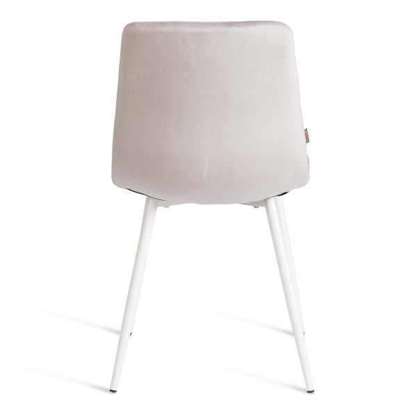 Стул CHILLY (mod. JSC-220) Велюр/металл , 44,5х52,5х88 см, Light grey (светло-серый) HLR14 / белый фото № 4