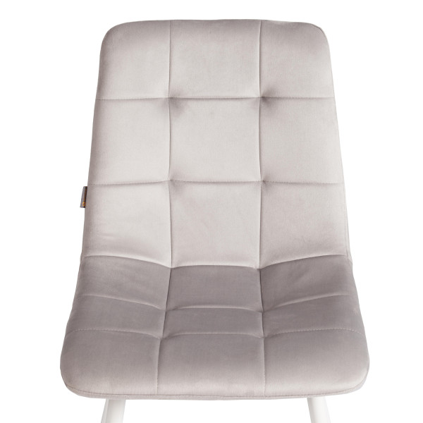 Стул CHILLY (mod. JSC-220) Велюр/металл , 44,5х52,5х88 см, Light grey (светло-серый) HLR14 / белый фото № 6