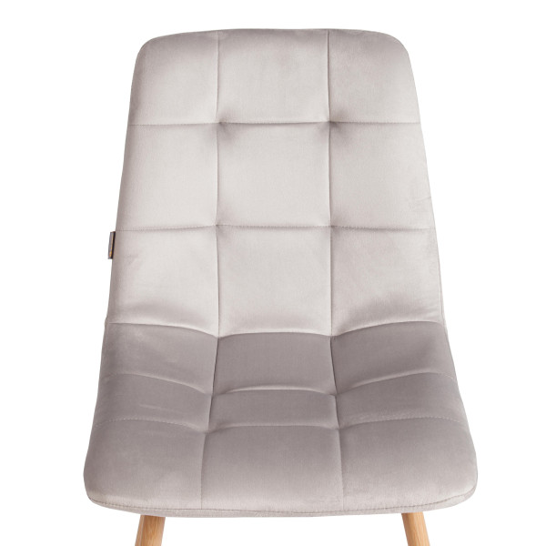 Стул CHILLY (mod. JSC-220) Велюр/металл , 44,5х52,5х88 см, Light grey (светло-серый) HLR14 / натуральный фото № 6