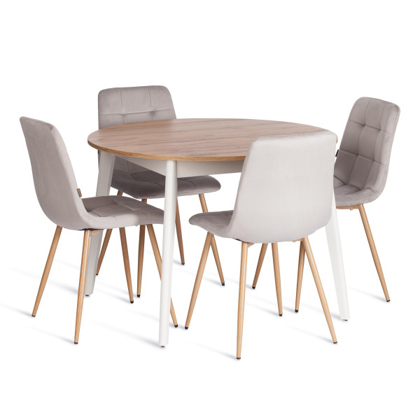 Стул CHILLY (mod. JSC-220) Велюр/металл , 44,5х52,5х88 см, Light grey (светло-серый) HLR14 / натуральный фото № 10