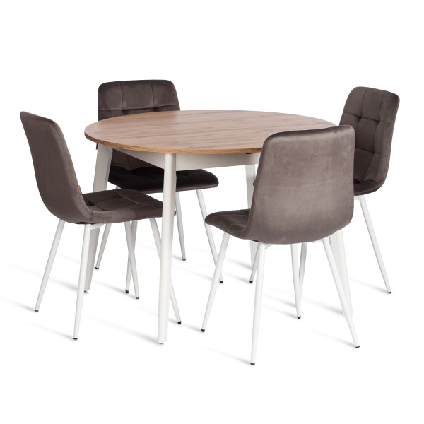 Стул CHILLY (mod. JSC-220) Велюр/металл , 44,5х52,5х88 см, Dark grey (темно-серый) HLR24 / белый фото № 10