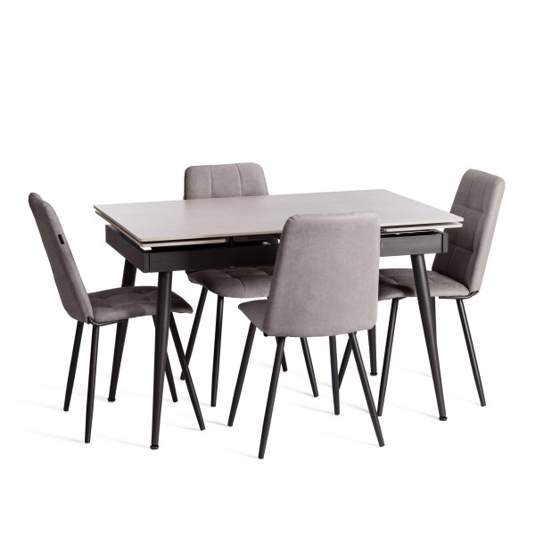 Стул обеденный Asti TREND, флок , серый/чёрный, 29, 47х54х86 см фото № 10