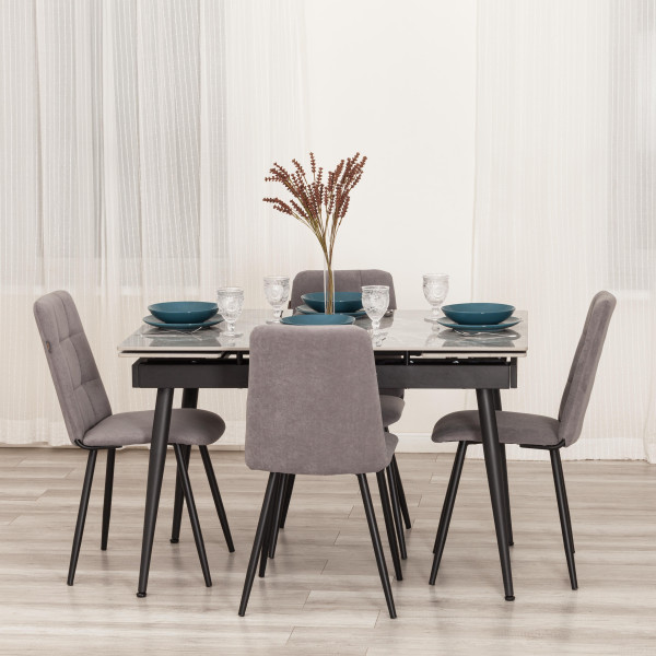 Стул обеденный Asti TREND, флок , серый/чёрный, 29, 47х54х86 см фото № 11