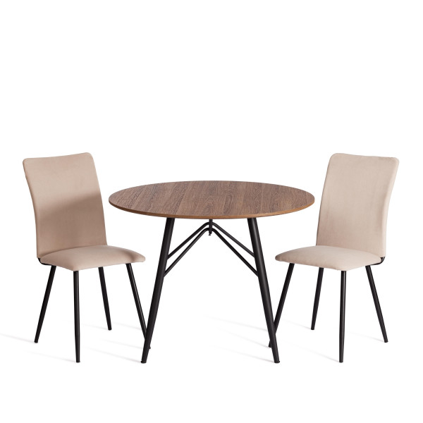 Стул обеденный La Rousse NEW, флок , бежевый/черный, 7, 45x55x93 см фото № 15