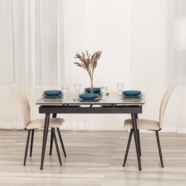 Стул обеденный La Rousse NEW, флок , бежевый/черный, 7, 45x55x93 см фото № 16