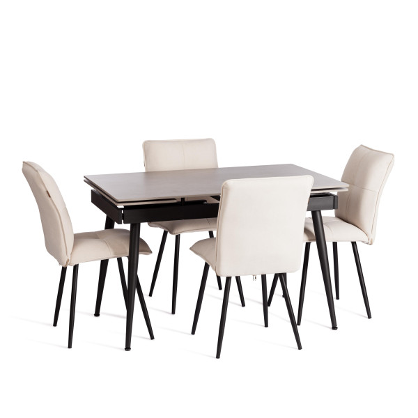 Стул обеденный Sweet LT, флок , молочный/черный, 4, 41х55х88 см фото № 10