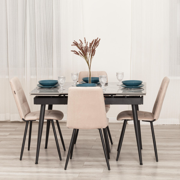 Стул обеденный Asti велюр, молочный/черный, (Porsche 2) фото № 11