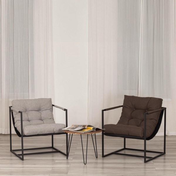 Кресло Charli/Чарли рогожка, серо-бежевый, 3M 16/2, 70х70х84 см фото № 20