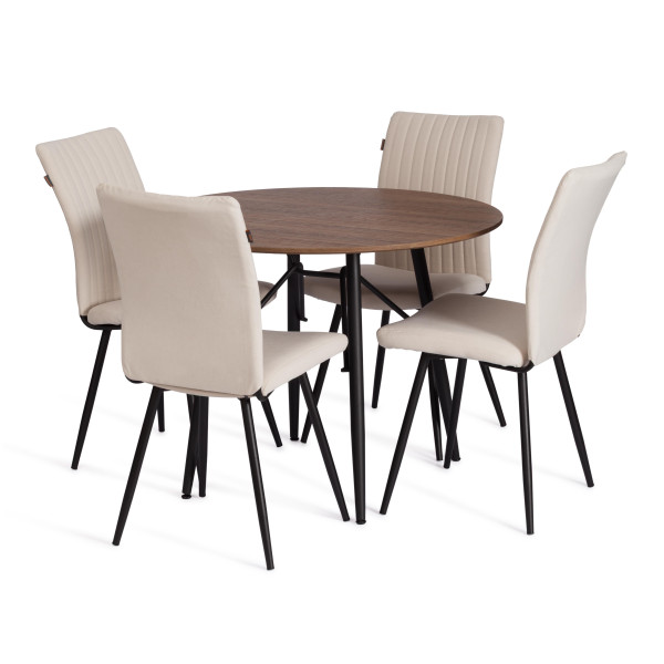 Стул обеденный Monte Carlo TREND, флок , молочный/черный, 4, 49х51х93 см фото № 15