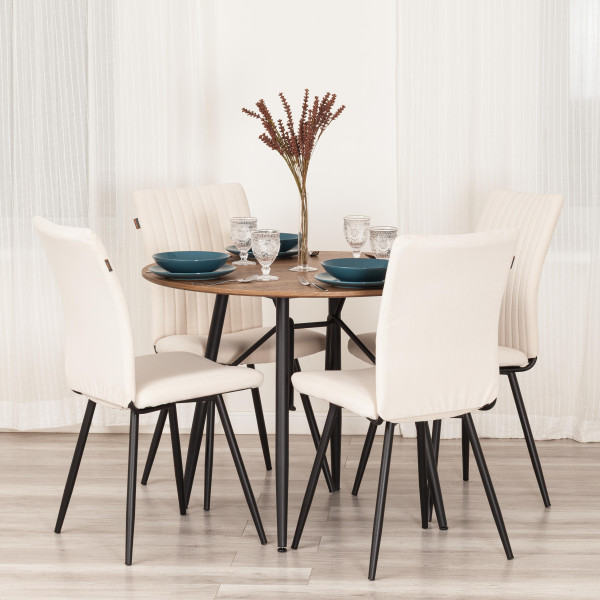 Стул обеденный Monte Carlo TREND, флок , молочный/черный, 4, 49х51х93 см фото № 16