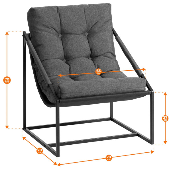 Кресло Charli / Чарли без подлокотника рогожка, серо-бежевый, 3M 16/2, 70х70х84 см фото № 21
