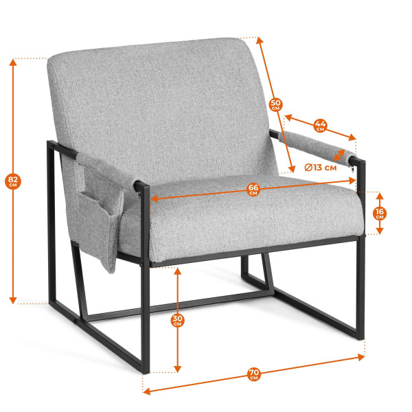 Кресло Charli LUX/Чарли Люкс велюр/букле, VT shape silver, 70х80х82 см фото № 13