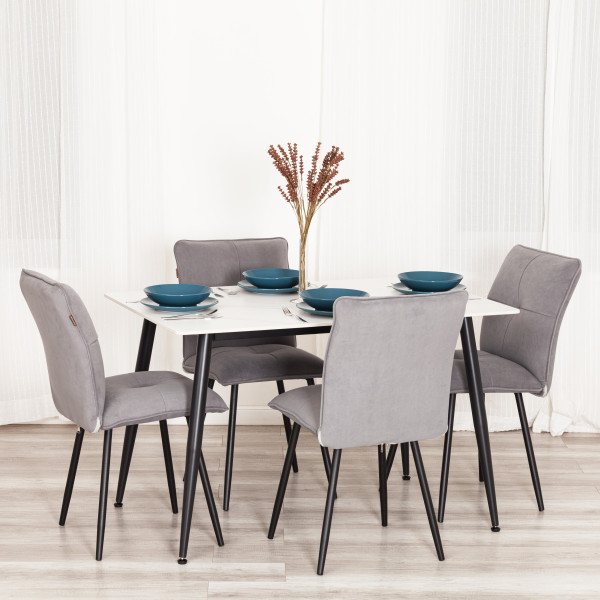 Стул обеденный Sweet флок , 46х55х88, серый/черный, 29 фото № 10