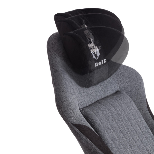 Кресло iWolf ткань, черный/серый фото № 14