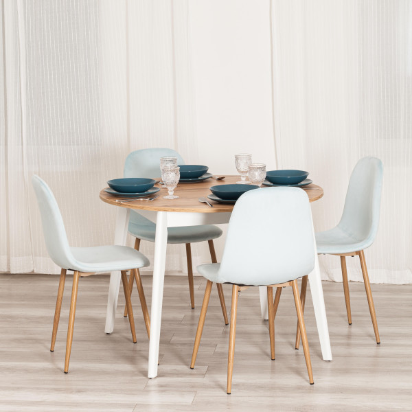 Стул BREEZE (mod. 4724) Велюр/металл , 44 х 53 х 87 см, Aquamarine (аквамарин) HLR16 / натуральный фото № 12