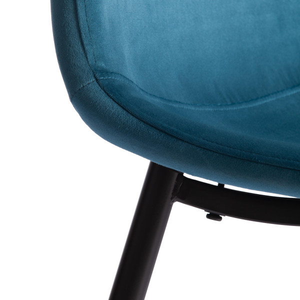 Стул BREEZE (mod. 4724) Велюр/металл , 44 х 53 х 87 см, Dark turquoise (темно-бирюзовый) HLR62 / черный фото № 8
