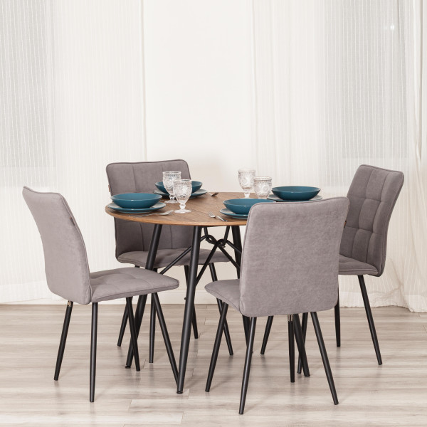 Стул обеденный Bari LT, флок , серый/черный, 29, 41х55х89 см фото № 11