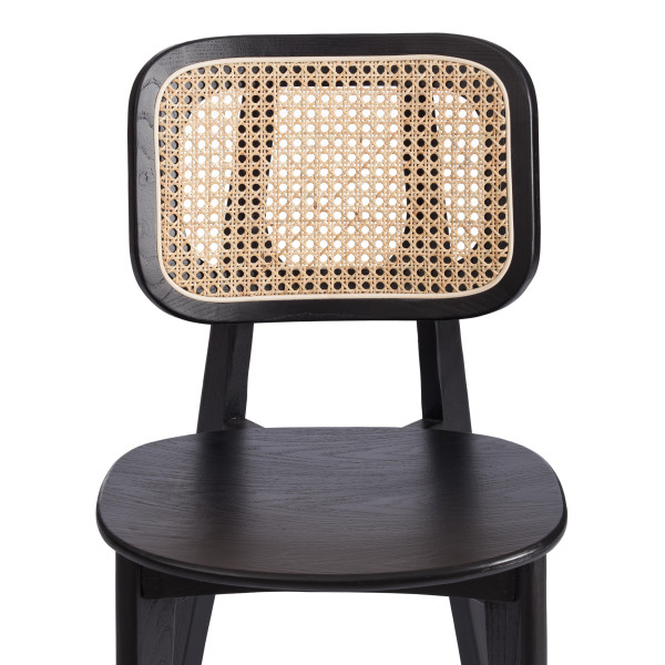 Стул ODIN (mod.XMS-CB2828) дерево вяз/ротанг, 42х45х78 см, черный фото № 7