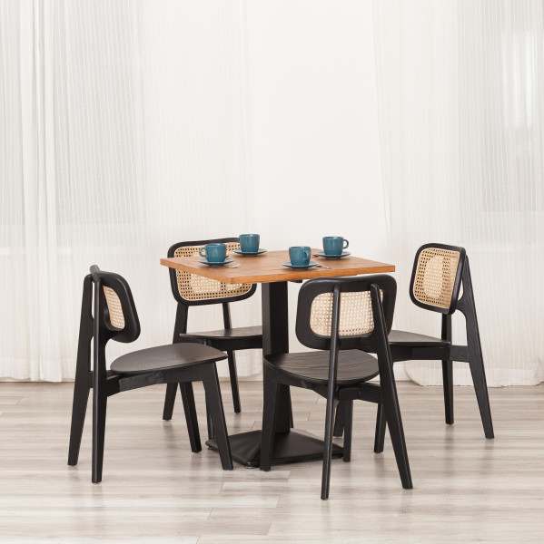 Стул ODIN (mod.XMS-CB2828) дерево вяз/ротанг, 42х45х78 см, черный фото № 14