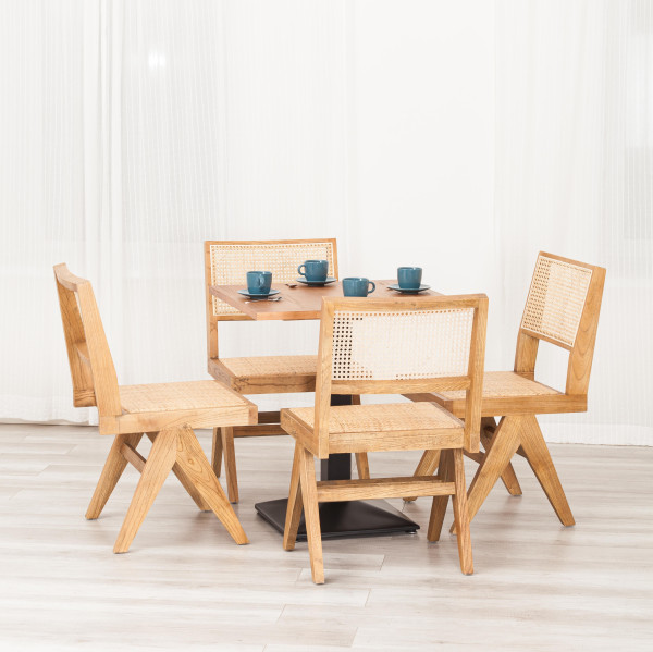 Стул LOKI (mod.XMS-CB2895) дерево вяз/ротанг, 51х44х86 см, Груша (№3) фото № 11