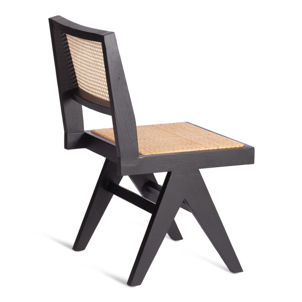 Стул LOKI (mod.XMS-CB2895) дерево вяз/ротанг, 51х44х86 см, черный фото № 3