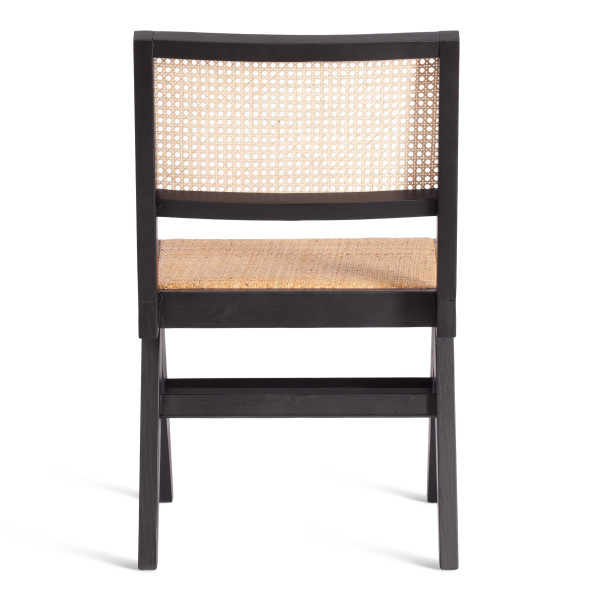 Стул LOKI (mod.XMS-CB2895) дерево вяз/ротанг, 51х44х86 см, черный фото № 4