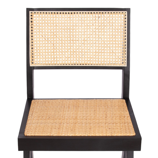 Стул LOKI (mod.XMS-CB2895) дерево вяз/ротанг, 51х44х86 см, черный фото № 7