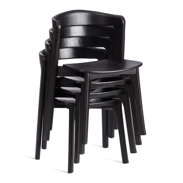 Стул ASGARD (mod.XMS-CB3027) дерево вяз, 48х43х76 см, черный фото № 12