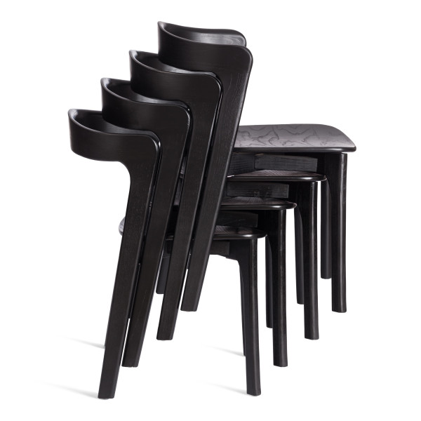 Стул ASGARD (mod.XMS-CB3027) дерево вяз, 48х43х76 см, черный фото № 13