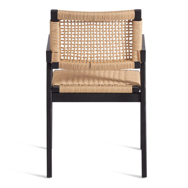 Стул VANHEIM (mod.XMS-CB3079) дерево вяз/бечевка, 46х45х83 см, черный фото № 4