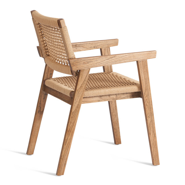 Стул VANHEIM (mod.XMS-CB3079) дерево вяз/бечевка, 46х45х83 см, Груша (№3) фото № 3