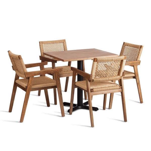 Стул VANHEIM (mod.XMS-CB3079) дерево вяз/бечевка, 46х45х83 см, Груша (№3) фото № 6