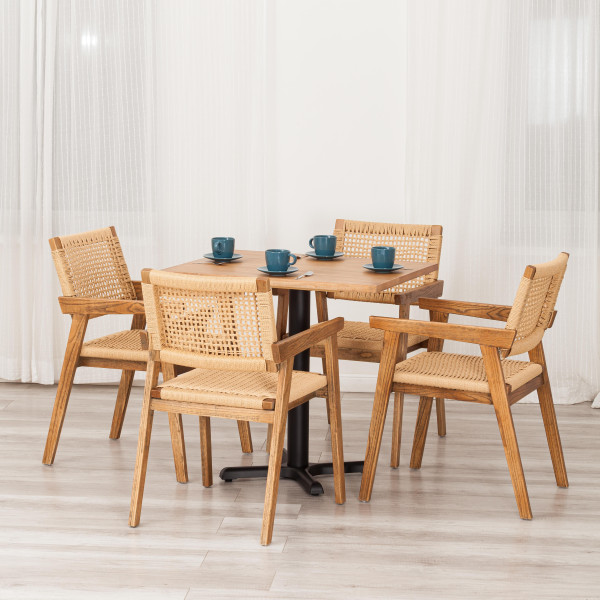 Стул VANHEIM (mod.XMS-CB3079) дерево вяз/бечевка, 46х45х83 см, Груша (№3) фото № 12