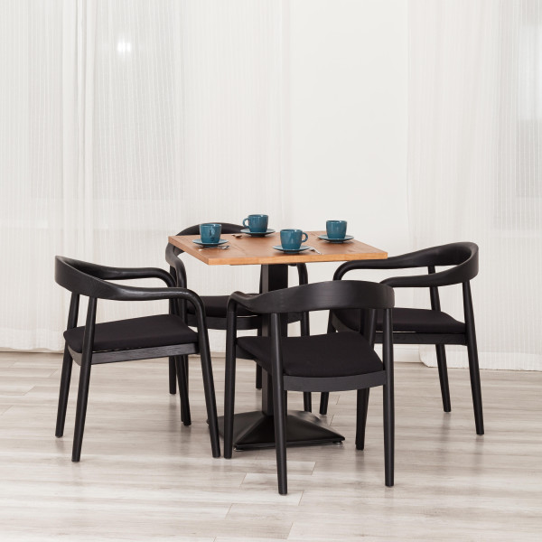 Стул BALDUR (mod.XMS-CB2921D) дерево вяз/ткань лен, 49х52х76,5 см, черный/черный лен фото № 12