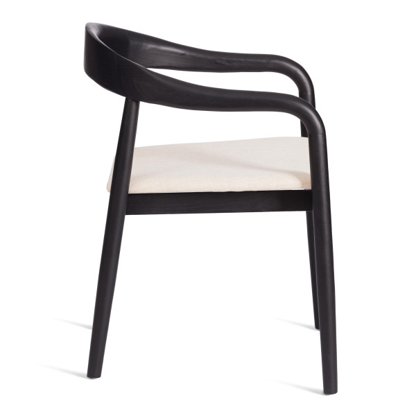 Стул BALDUR (mod.XMS-CB2921D) дерево вяз/ткань лен, 49х52х76,5 см, черный/бежевый лен фото № 2