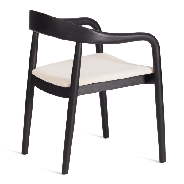 Стул BALDUR (mod.XMS-CB2921D) дерево вяз/ткань лен, 49х52х76,5 см, черный/бежевый лен фото № 3