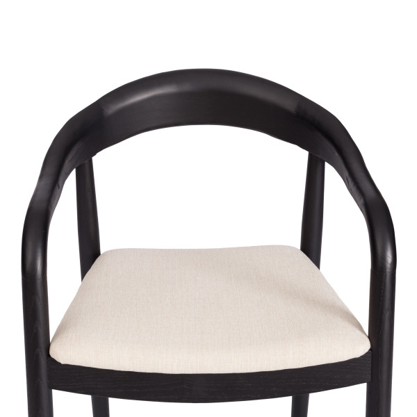 Стул BALDUR (mod.XMS-CB2921D) дерево вяз/ткань лен, 49х52х76,5 см, черный/бежевый лен фото № 7