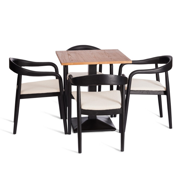 Стул BALDUR (mod.XMS-CB2921D) дерево вяз/ткань лен, 49х52х76,5 см, черный/бежевый лен фото № 6